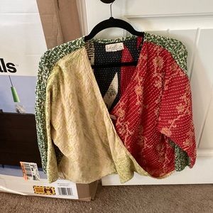 REVERSIBLE KANTHA BAE Wrap Top GUC OS